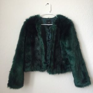 Forever 21 Forest/Hunter Green Fur Coat